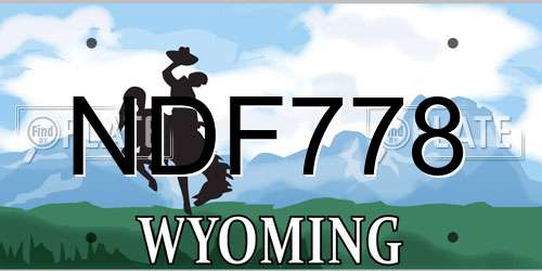 NDF778 Wyoming License Plate