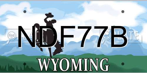 NDF77B Wyoming License Plate