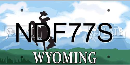 NDF77S Wyoming License Plate