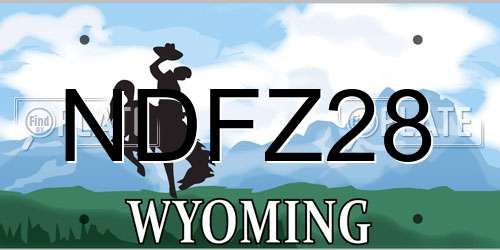 NDFZ28 Wyoming License Plate