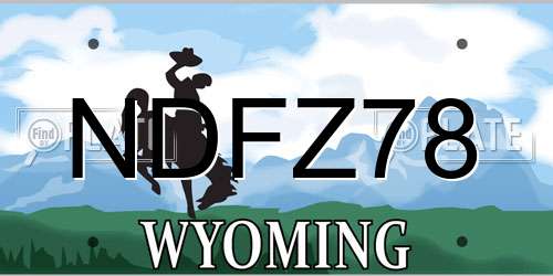 NDFZ78 Wyoming License Plate