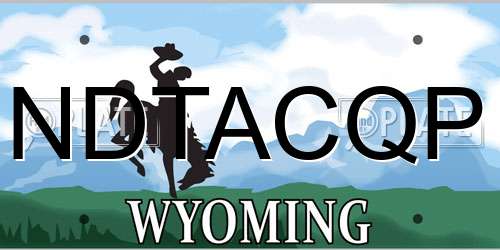 NDTACQP Wyoming License Plate