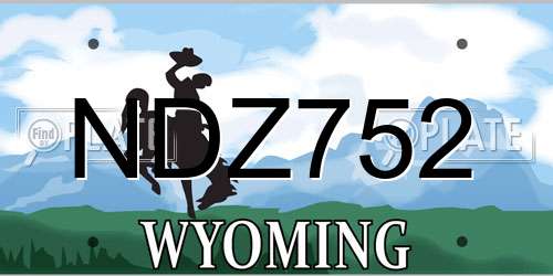 NDZ752 Wyoming License Plate