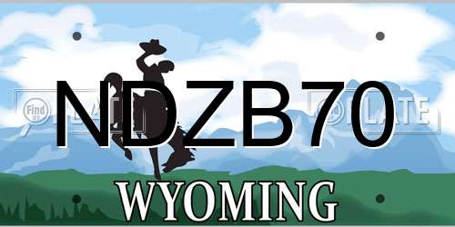 NDZB70 Wyoming License Plate