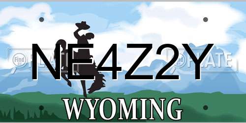 NE4Z2Y Wyoming License Plate
