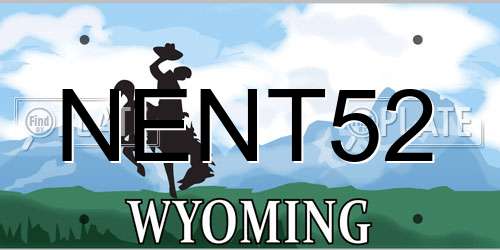 NENT52 Wyoming License Plate