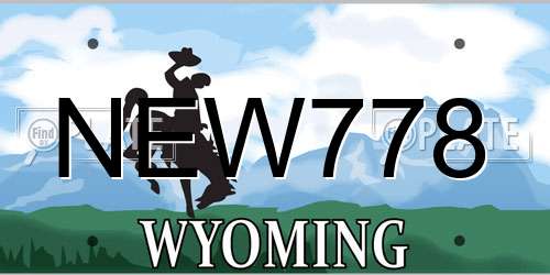 NEW778 Wyoming License Plate
