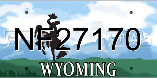 NF27170 Wyoming License Plate