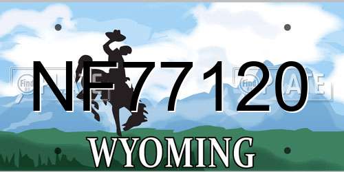 NF77120 Wyoming License Plate