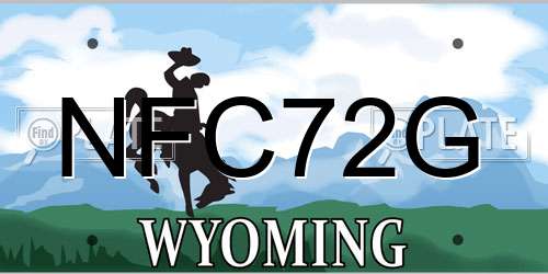 NFC72G Wyoming License Plate