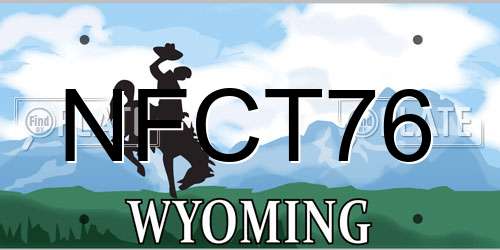 NFCT76 Wyoming License Plate
