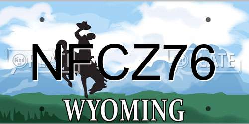 NFCZ76 Wyoming License Plate