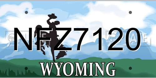 NFZ7120 Wyoming License Plate