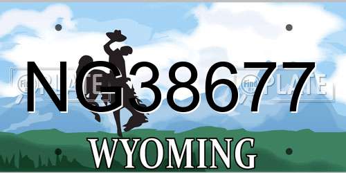 NG38677 Wyoming License Plate