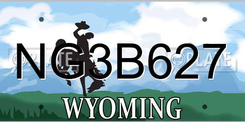 NG3B627 Wyoming License Plate