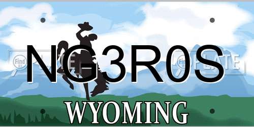 NG3R0S Wyoming License Plate