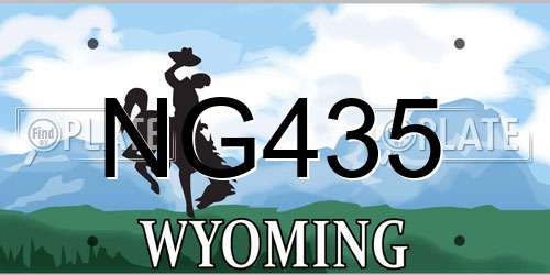 NG435 Wyoming License Plate