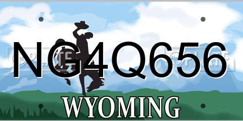 NG4Q656 Wyoming License Plate