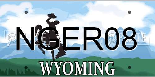 NGER08 Wyoming License Plate