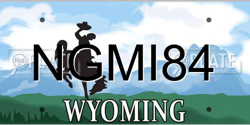 NGMI84 Wyoming License Plate