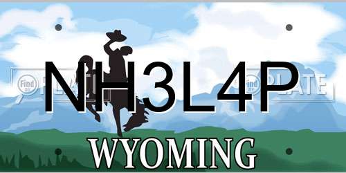 NH3L4P Wyoming License Plate