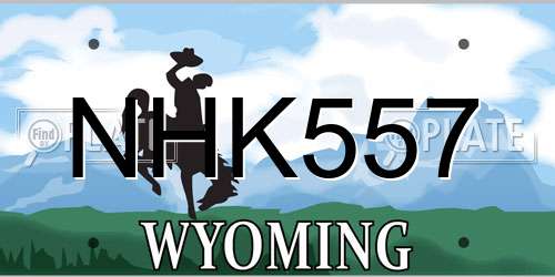 NHK557 Wyoming License Plate