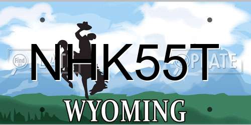 NHK55T Wyoming License Plate