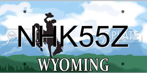 NHK55Z Wyoming License Plate