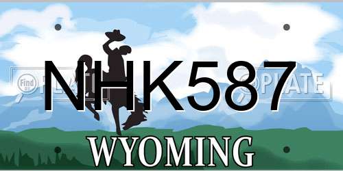 NHK587 Wyoming License Plate