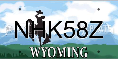NHK58Z Wyoming License Plate