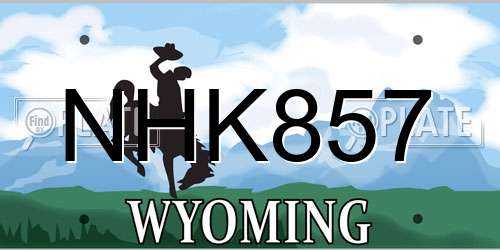 NHK857 Wyoming License Plate
