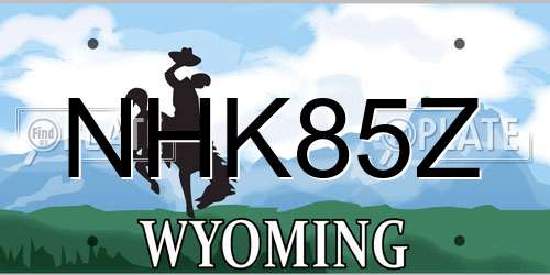 NHK85Z Wyoming License Plate