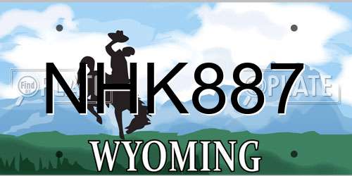 NHK887 Wyoming License Plate