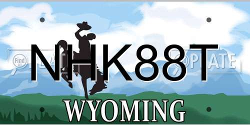 NHK88T Wyoming License Plate