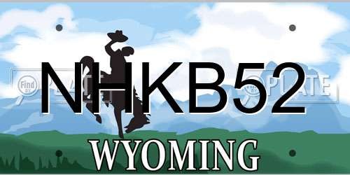 NHKB52 Wyoming License Plate