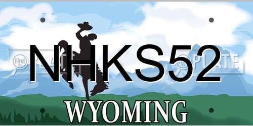 NHKS52 Wyoming License Plate