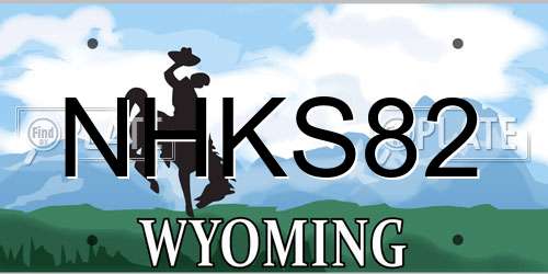NHKS82 Wyoming License Plate
