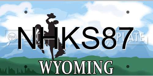 NHKS87 Wyoming License Plate