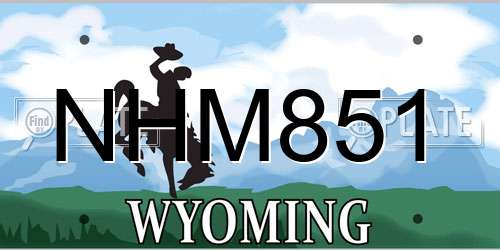 NHM851 Wyoming License Plate