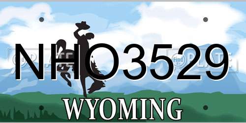 NHO3529 Wyoming License Plate