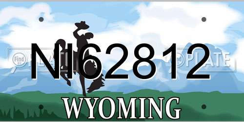 NI62812 Wyoming License Plate