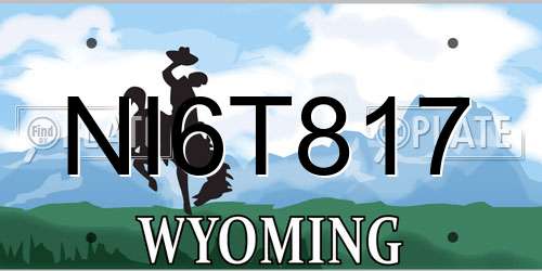 NI6T817 Wyoming License Plate