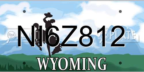 NI6Z812 Wyoming License Plate