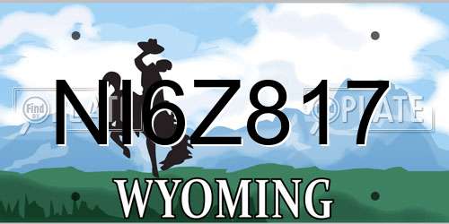 NI6Z817 Wyoming License Plate