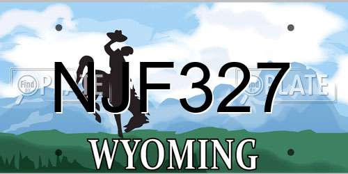 NJF327 Wyoming License Plate