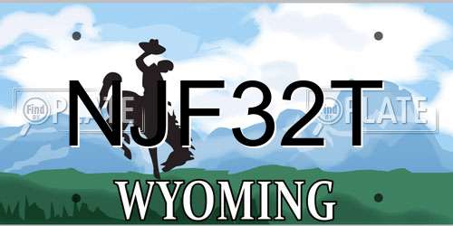 NJF32T Wyoming License Plate