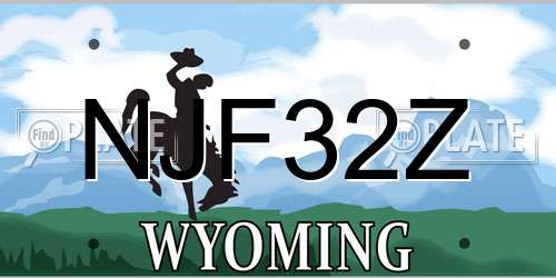 NJF32Z Wyoming License Plate