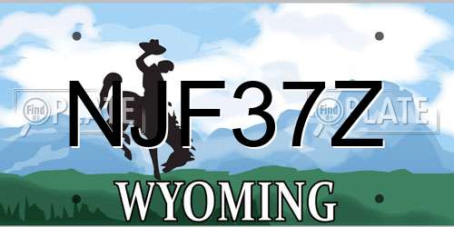 NJF37Z Wyoming License Plate