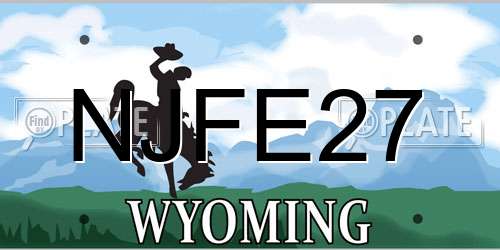 NJFE27 Wyoming License Plate