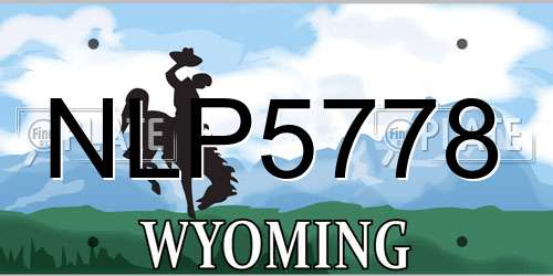 NLP5778 Wyoming License Plate